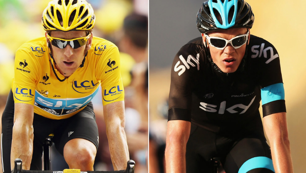 Team Sky principal Dave Brailsford Chris Froome and Bradley Wiggins Tour de France