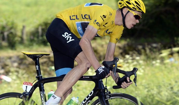 Team Skys Chris Froome tighten Tour de France