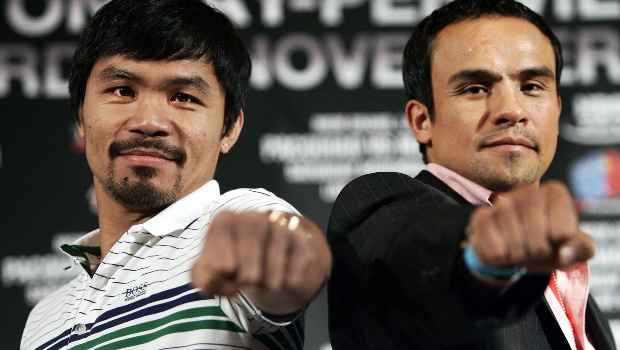 Juan Manuel Marquez and Manny Pacquiao boxing