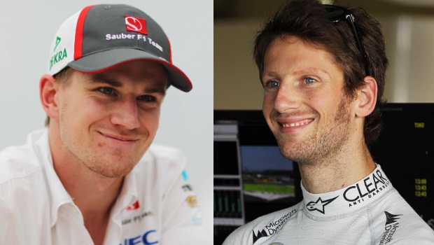 Lotus Romain Grosjean and Nico Hulkenberg