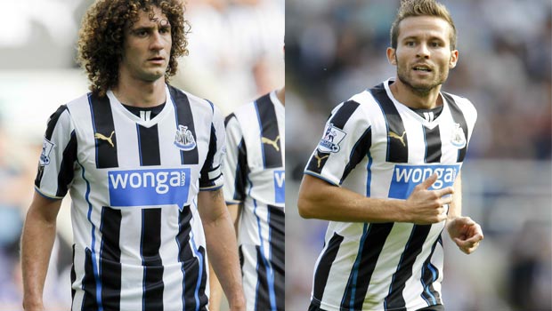 Yohan Cabaye and Fabricio Coloccini newcastle