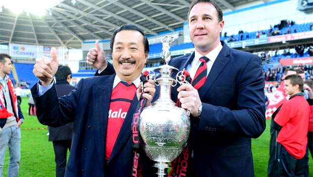 Cardiff City owner Vincent Tan and managerMalky Mackay