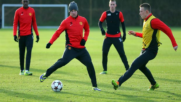 Manchester United Training for champions league