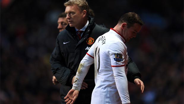 Manchester United manager David Moyes and stiker Wayne Rooney