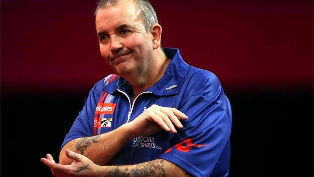 Phil Taylor knock down in darts