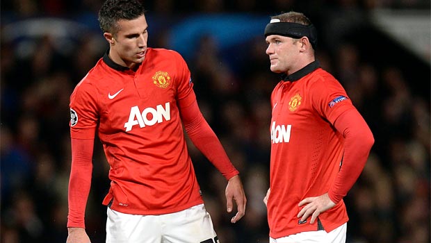 Wayne Rooney and Robin van Persie man utd