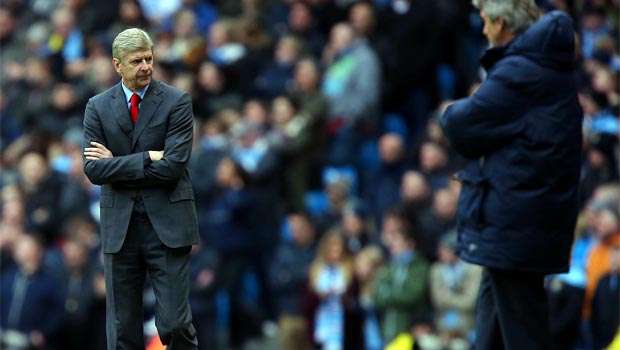 Arsenal boss Arsene Wenger and man city Boss Pelligrini