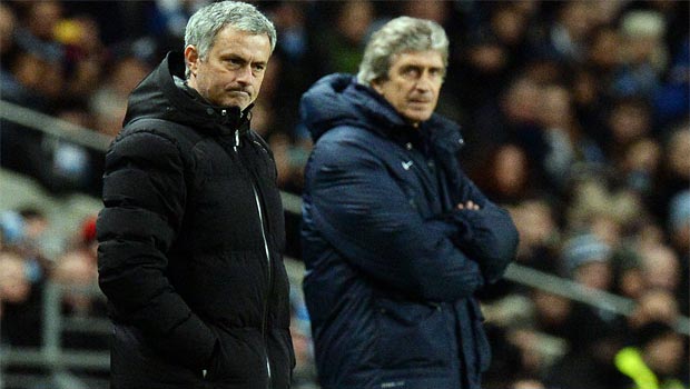 Chelsea boss Jose Mourinho and Manchester City manuel pellegrini