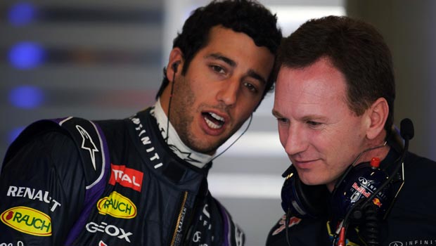 Christian Horner and Daniel Ricciardo Redbull