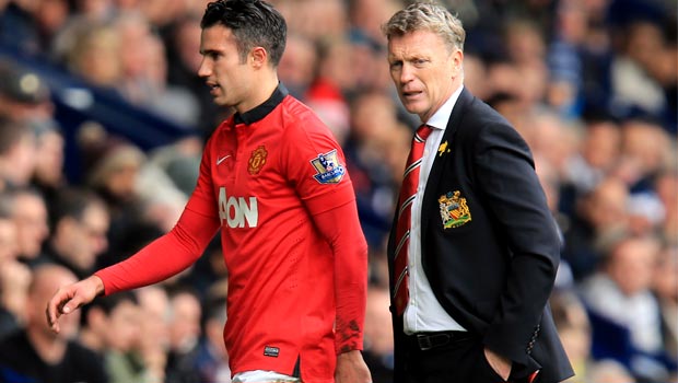 David Moyes and Robin van Persie Man United