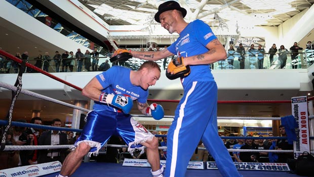 George Groves with his trainer Paddy Fitzpatrick