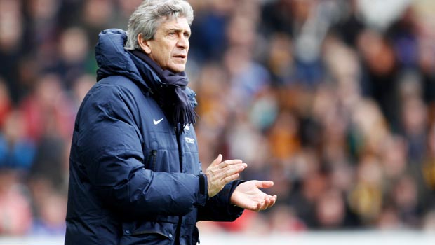 Manuel Pellegrini Manchester City manager against Liverpool