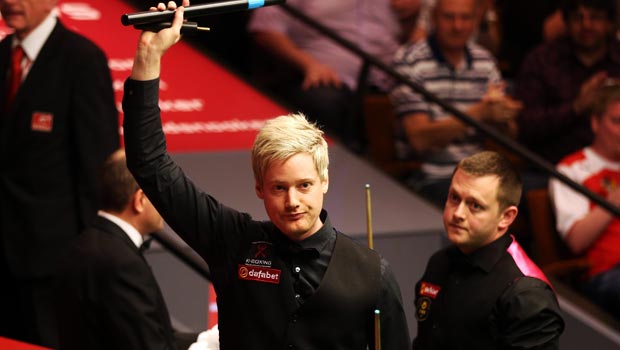 Neil Robertson winning second round match against Mark Allen Dafabet World Snooker Championships