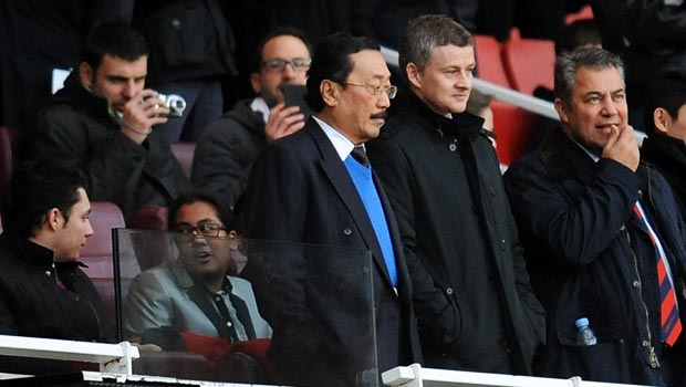 Ole Gunnar Solskjaer and Cardiff City owner Vincent Tan