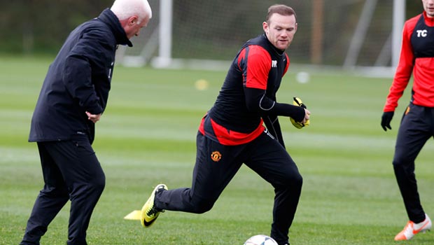 Wayne Rooney during a training session Manchester United