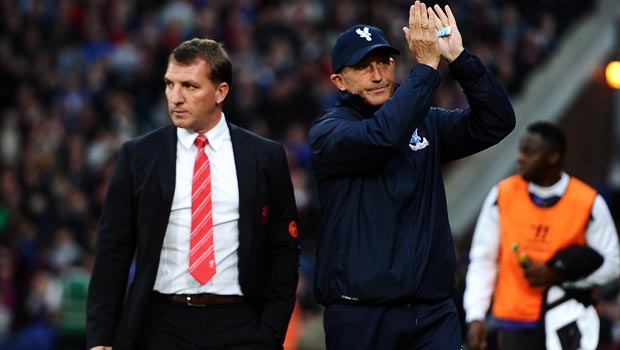 Brendan Rodgers Liverpool and Tony Pulis Crystal Palace