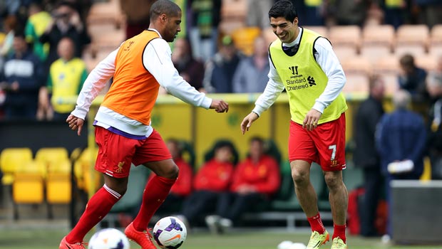 Luis Suarez and Glen Johnson World Cup 2014