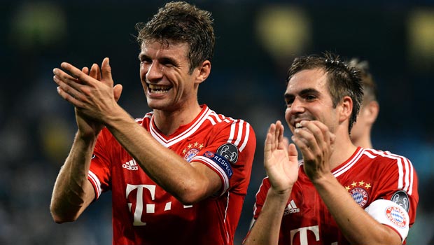 Thomas Muller and Philip Lahm Bayern Munich