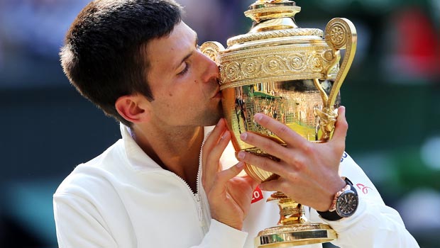 Novak Djokovic winning Wimbledon mens single