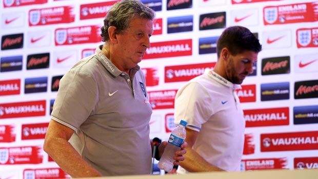 Steven Gerrard and Roy Hodgson England