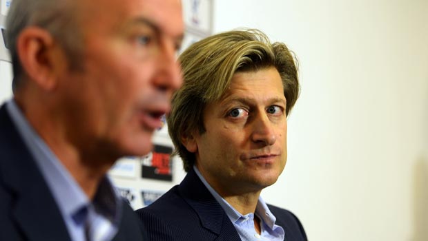 Crystal Palace Chairman Steve Parish with Tony Pulis