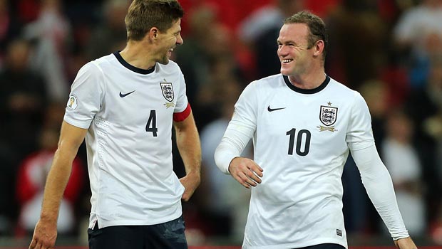 Steven Gerrard and Wayne Rooney England