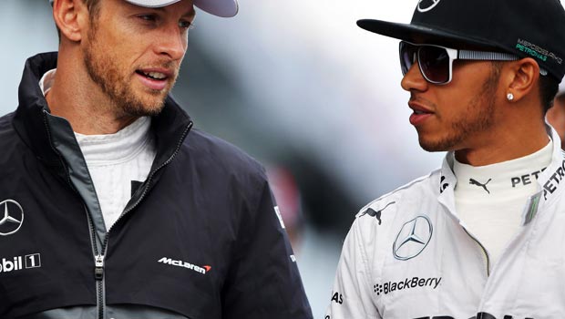 Jenson Button and Lewis Hamilton F1