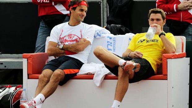 Roger Federer and Stan Wawrinka ahead of Davis Cup