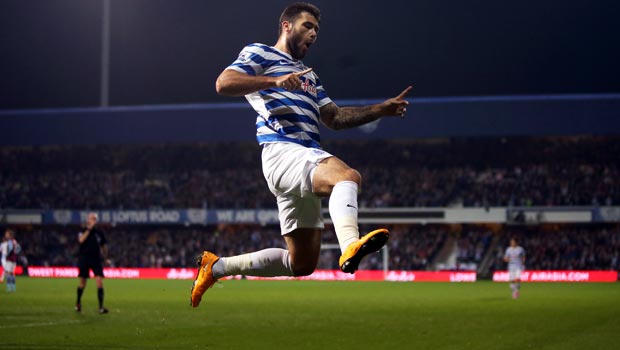 Charlie Austin Queens Park Rangers v Aston Villa