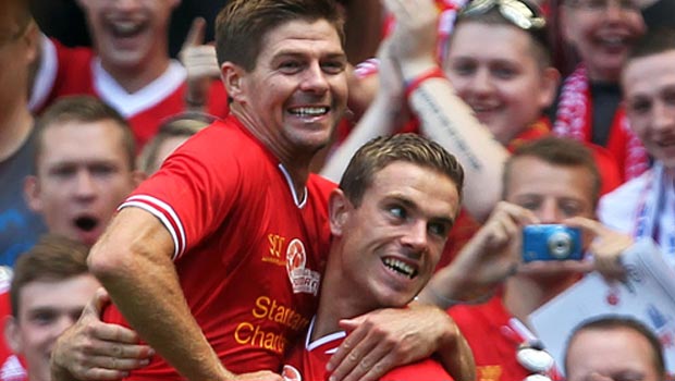 Steven Gerrard and Jordan Henderson