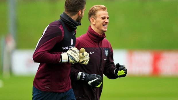 England goalkeeper Joe Hart and Fraser Forster