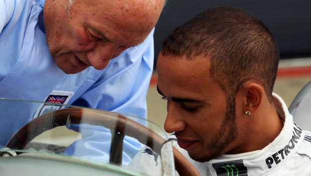 Lewis Hamilton and Sir Stirling Moss