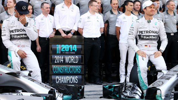 Mercedes driver Nico Rosberg and Lewis Hamilton