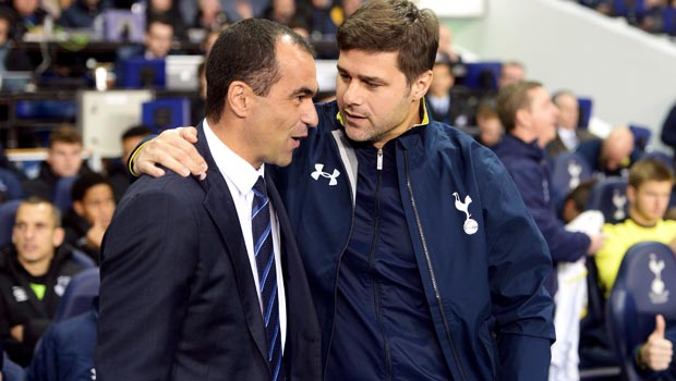 Tottenham Hotspur Mauricio Pochettino and Everton Roberto Martinez