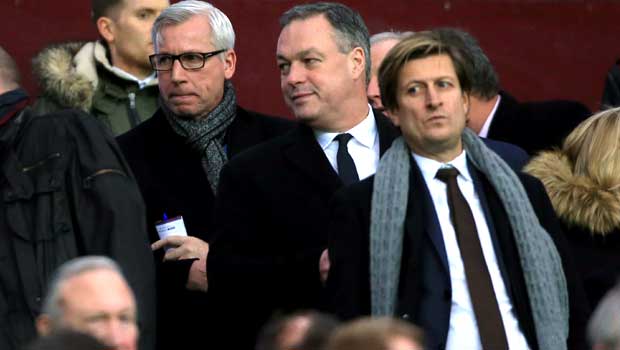 Alan Pardew with Crystal Palace chairman Steve Parish