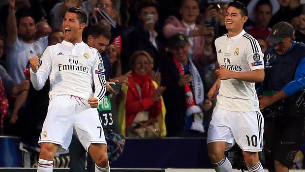 Cristiano Ronaldo and James Rodriguez Real Madrid