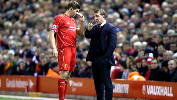 Liverpool manager Brendan Rodgers and Steven Gerrard 