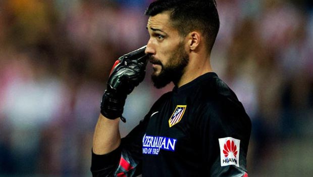 Atletico Madrid goalkeeper Miguel Angel Moya