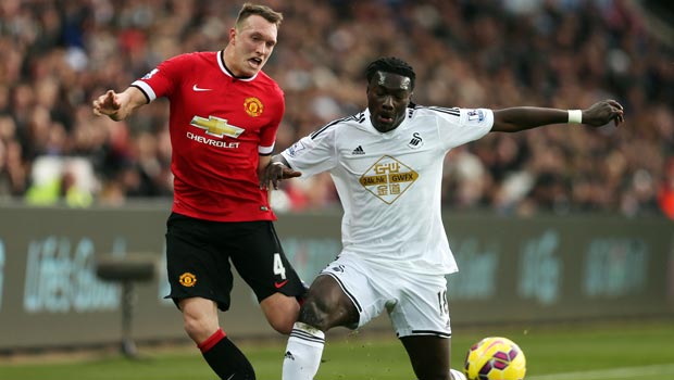 Man United Phil Jones and Swansea Bafetimbi Gomis