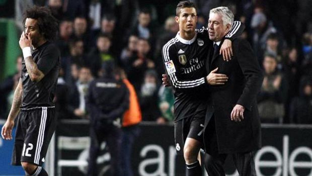 Real Madrid Carlo Ancelotti and Cristiano Ronaldo