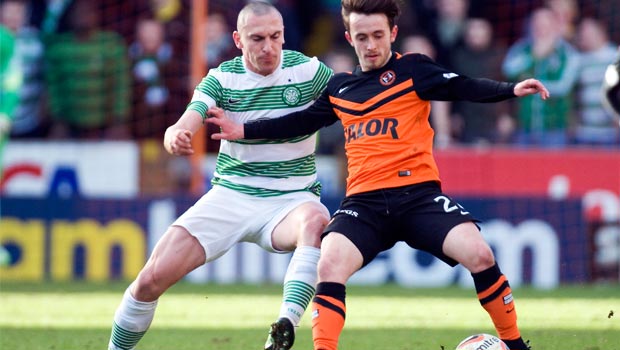 Celtic Scott Brown and Dundee United Aiden Connelly