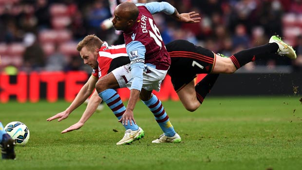 Sunderland Sebastian Larsson and Aston Villa Fabian Delph