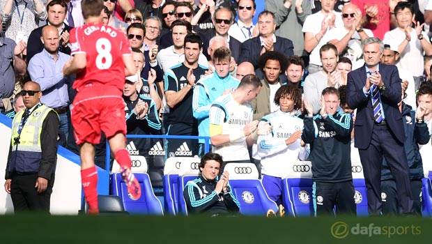 Liverpool Steven Gerrard and Jose Mourinho