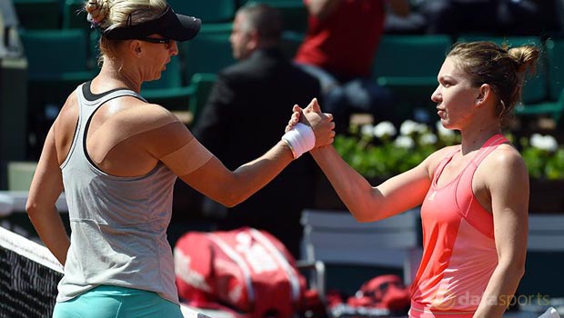 Mirjana Lucic-Baroni and Simona Halep French Open