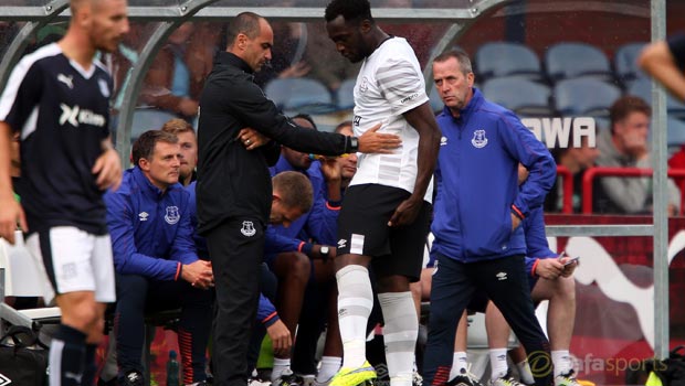 Everton Romelu Lukaku and Roberto Martinez 