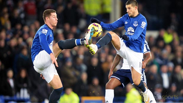 Kevin Mirallas and Ross Barkley Everton