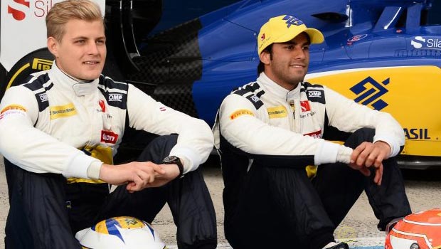 Sauber drivers Felipe Nasr and Marcus Ericsso F1