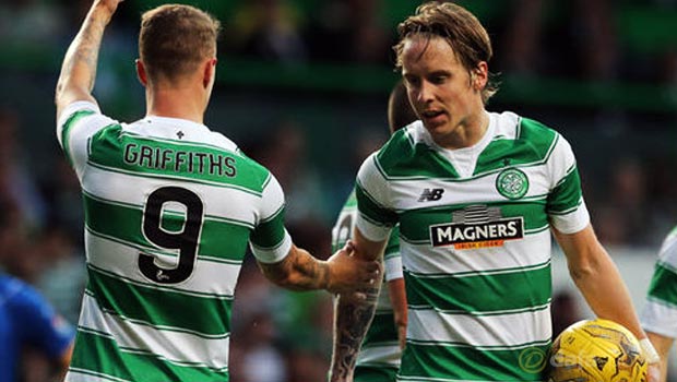 Stefan Johansen and Leigh Griffiths Celtic Champions League