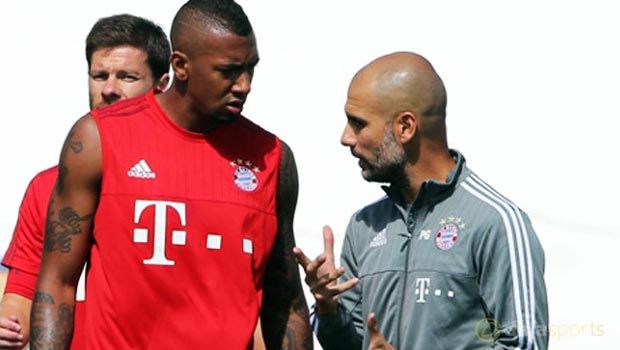 Bayern Munich stars Jerome Boateng and Pep Guardiola