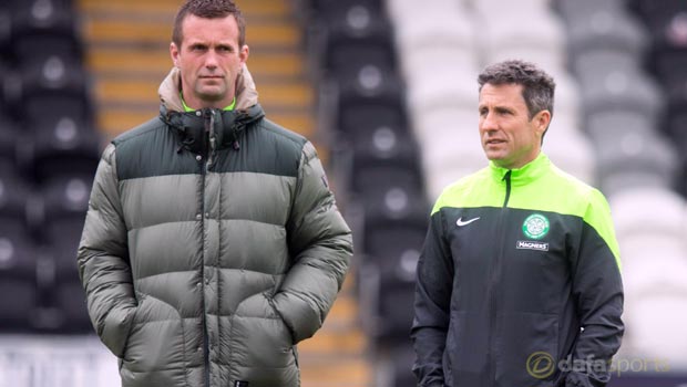 Celtic manager Ronny Deila and assistant John Collins